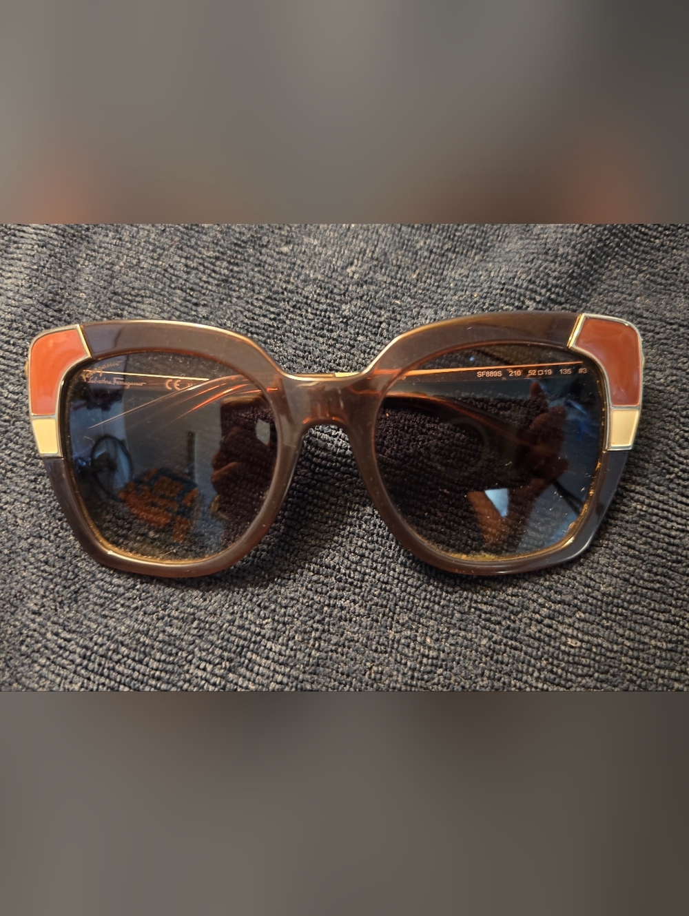 Salvatore Ferragamo SF889S 210 Butterfly Sunglasses Crystal Brown Italy 52mm